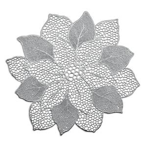 Platzset "Flower", Kunststoff, silber Silber