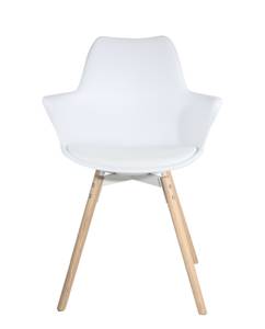 Lot de 2 Fauteuils MOTI Blanc - Matière plastique - Bois/Imitation - 59 x 82 x 47 cm