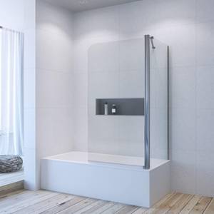 Duschwand für Badewanne GWALAS Silber - Glas - 70 x 140 x 80 cm