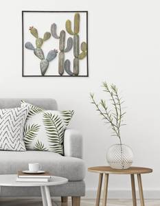 Tafel mit Kaktus Grün - Metall - 2 x 50 x 50 cm