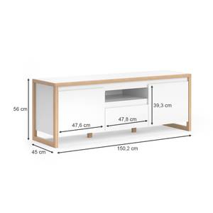 Lowboard Davos Weiß - Holzwerkstoff - 150 x 56 x 45 cm