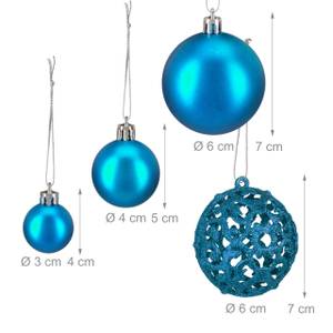 Boules de Noël en lot de 50 Bleu - Argenté