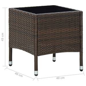 Gartentisch 3005530 Braun - Kunststoff - Polyrattan - 40 x 45 x 45 cm