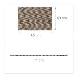 Fußmatte Jute Zickzack Beige - Schwarz - Naturfaser - Textil - 62 x 1 x 42 cm