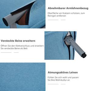 Relaxsessel 3-in-1 Funktion Dione Ⅶ Blau - Holzwerkstoff - Metall - Massivholz - Textil - 58 x 25 x 125 cm