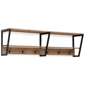 Étagère polyg. portemanteau 160cm Noir Noir - Bois massif - Bois/Imitation - 160 x 48 x 35 cm