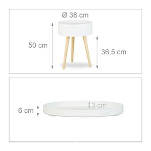 Table d’appoint scandinave Marron - Blanc - Bois manufacturé - 38 x 50 x 38 cm
