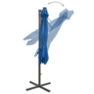 Parasol en porte-à-faux Bleu - Textile - 250 x 230 x 250 cm