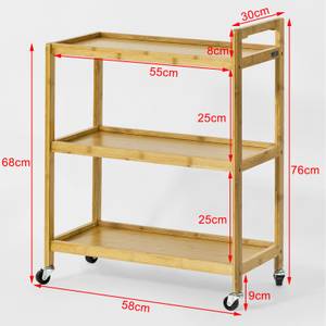 Servierwagen FKW34-B-N Braun - Bambus - 55 x 76 x 30 cm