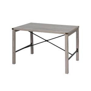 Table à manger rectangulaire bois clair Beige - En partie en bois massif - 80 x 75 x 120 cm