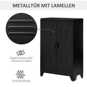 Metallschrank 838-148BK Schwarz - Metall - 33 x 110 x 75 cm