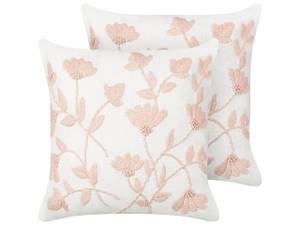 Coussin décoratif LUDISIA Rose foncé - Blanc - Nombre de pièces dans le lot : 2