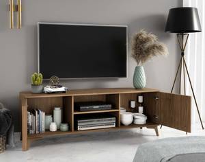 Meuble TV PORTMORE Marron - Bois massif - 150 x 52 x 40 cm