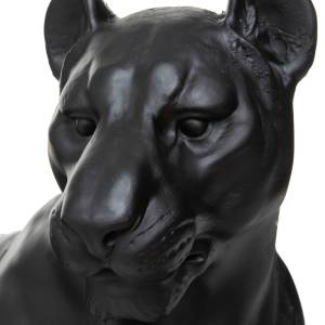 Leopardenstatuette Schlafen Beige - 39 x 38 x 80 cm