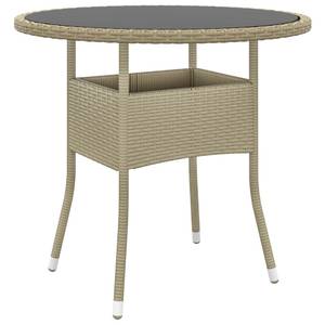 Table de jardin Beige - Métal - Polyrotin - 80 x 75 x 80 cm