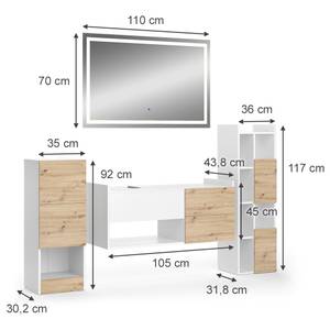 Badmöbel Set Alf 40712 Braun - Weiß - Holzwerkstoff - 105 x 45 x 43 cm