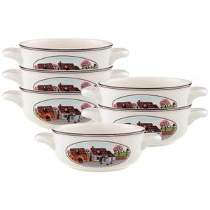 Suppentassen Design Naif 6er Set Porzellan - 14 x 6 x 19 cm