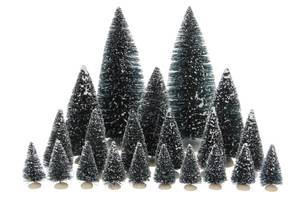Weihnachtsdorf-Miniatur Tannenbäume Grün - Naturfaser - 8 x 8 x 8 cm