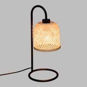 Nachttischlampe ALI, Bambuskorb, Ø 16 cm Beige - Metall - 19 x 44 x 20 cm