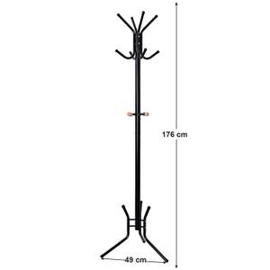 Kleiderständer Schwarz - Holzwerkstoff - Metall - 49 x 176 x 49 cm