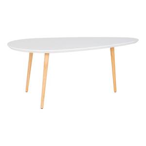 Table basse Vado Blanc - En partie en bois massif - 60 x 45 x 110 cm