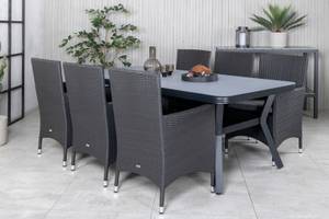 Gartenmöbel-Set Virya (7-teilig) Schwarz - Rattan - 100 x 74 x 200 cm