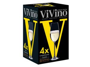 Champagnergläser ViVino 4er Set Glas - 7 x 22 x 7 cm