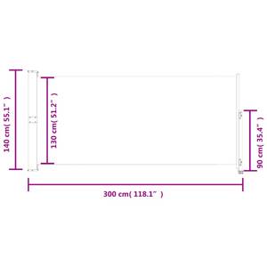 Ausziehbare Seitenmarkise 3000305 Grau - Höhe: 140 cm