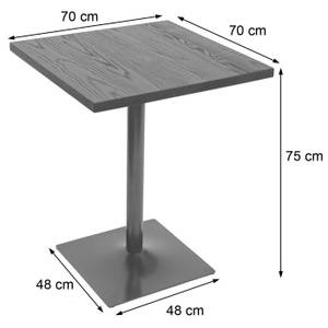 Bistrotisch H10 Braun - Metall - Holzart/Dekor - Holz teilmassiv - 70 x 75 x 70 cm