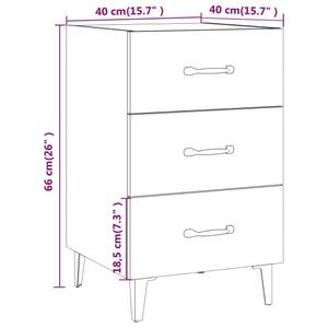 Nachttisch mit 3 Schubladen Schwarz