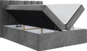 Boxspringbett mit Topper ARTENO Grau - Breite: 200 cm - H4