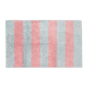 Rutschfeste Badematte mit Streifenmuster Pink - Textil - 50 x 1 x 80 cm