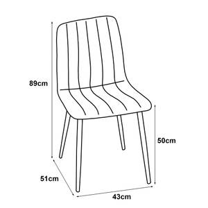 Esszimmerstuhl Elsern Beige - Metall - 43 x 89 x 51 cm