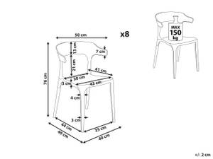 Esszimmerstuhl GUBBIO 8er Set Weiß - 50 x 49 cm