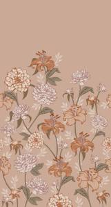 Fototapete Blumenmuster 159210 Orange - Naturfaser - Textil - 150 x 279 x 279 cm