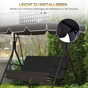 Hollywoodschaukel Ersatzdach Schwarz - Textil - 144 x 12 x 192 cm