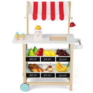 Kinder Eiswagen mit 6 Eiscreme Massivholz - 30 x 100 x 80 cm