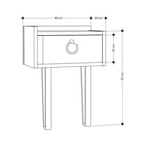 Tablet de chevet Sponge Blanc - Bois manufacturé - 40 x 54 x 24 cm