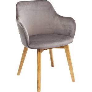 Fauteuil Lady Velvet Gris - Métal - 62 x 82 x 60 cm