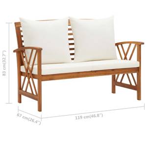 Banc de jardin 3004724 Marron - Blanc