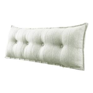 Grand coussin de lit décoratif, lin Blanc - Largeur : 120 cm