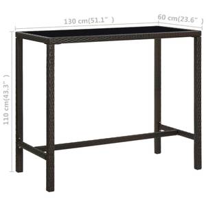 Bar-Set (7-teilig) 3008723-3 Braun - Kunststoff - Polyrattan - 60 x 110 x 130 cm