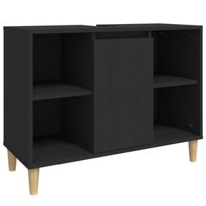 Waschbeckenunterschrank DE968 Schwarz - Massivholz - 33 x 60 x 80 cm