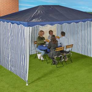 Pavillon Seitenteile 3x4m 3er Set Blau - Weiß - Textil - 400 x 200 x 1 cm