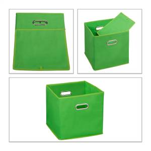 12 x Aufbewahrungsbox Stoff grün kaufen