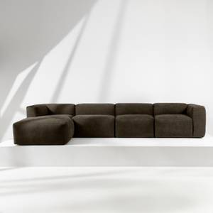 Ecksofa BUFFO 6-Sitzer Braun - Breite: 377 cm - Armlehne beidseitig montierbar - Ecke davorstehend links - Ottomane davorstehend links