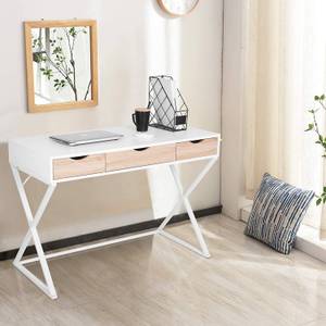 Schreibtisch Luisa Weiß - Holzwerkstoff - Metall - 110 x 75 x 50 cm