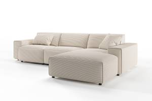 Sofa RANI Ecksofa Cord Cremeweiß - Ecke davorstehend rechts