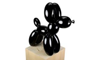 Sculpture moderne Balloon Poodle Noir - Pierre artificielle - Matière plastique - 50 x 46 x 18 cm