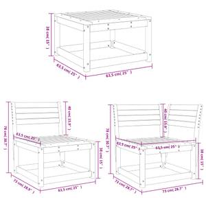 Gartensitzgruppe K5884(6-tlg) Braun - Massivholz - 78 x 73 x 64 cm